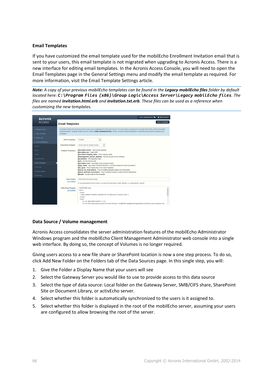 Acronis Access Advanced - Installation Guide User Manual | Page 66 / 180