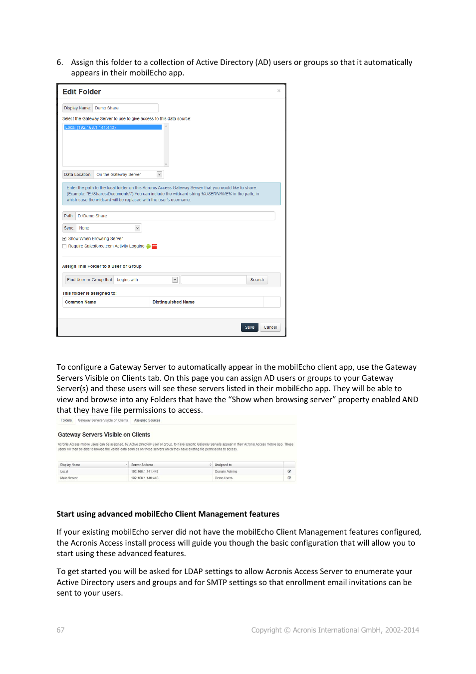 Acronis Access Advanced - Installation Guide User Manual | Page 67 / 180