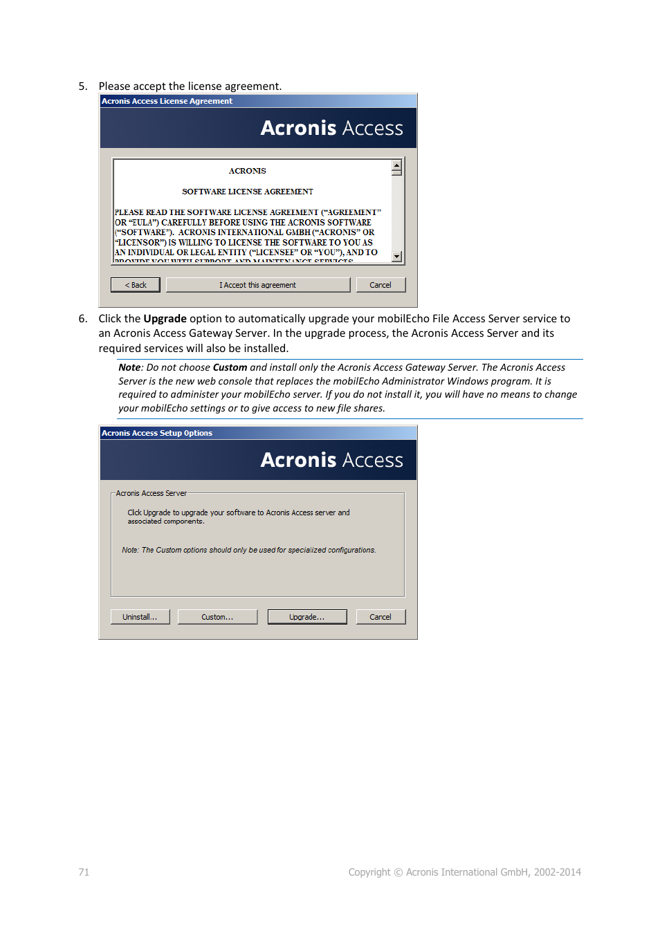 Acronis Access Advanced - Installation Guide User Manual | Page 71 / 180