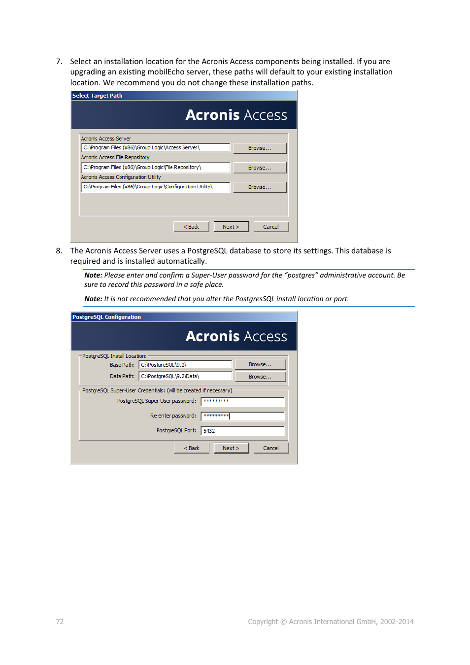 Acronis Access Advanced - Installation Guide User Manual | Page 72 / 180