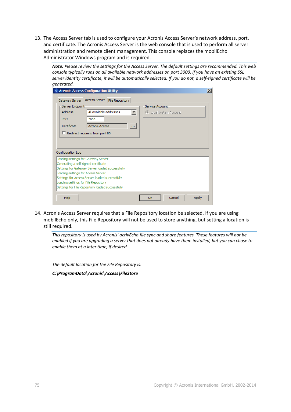 Acronis Access Advanced - Installation Guide User Manual | Page 75 / 180