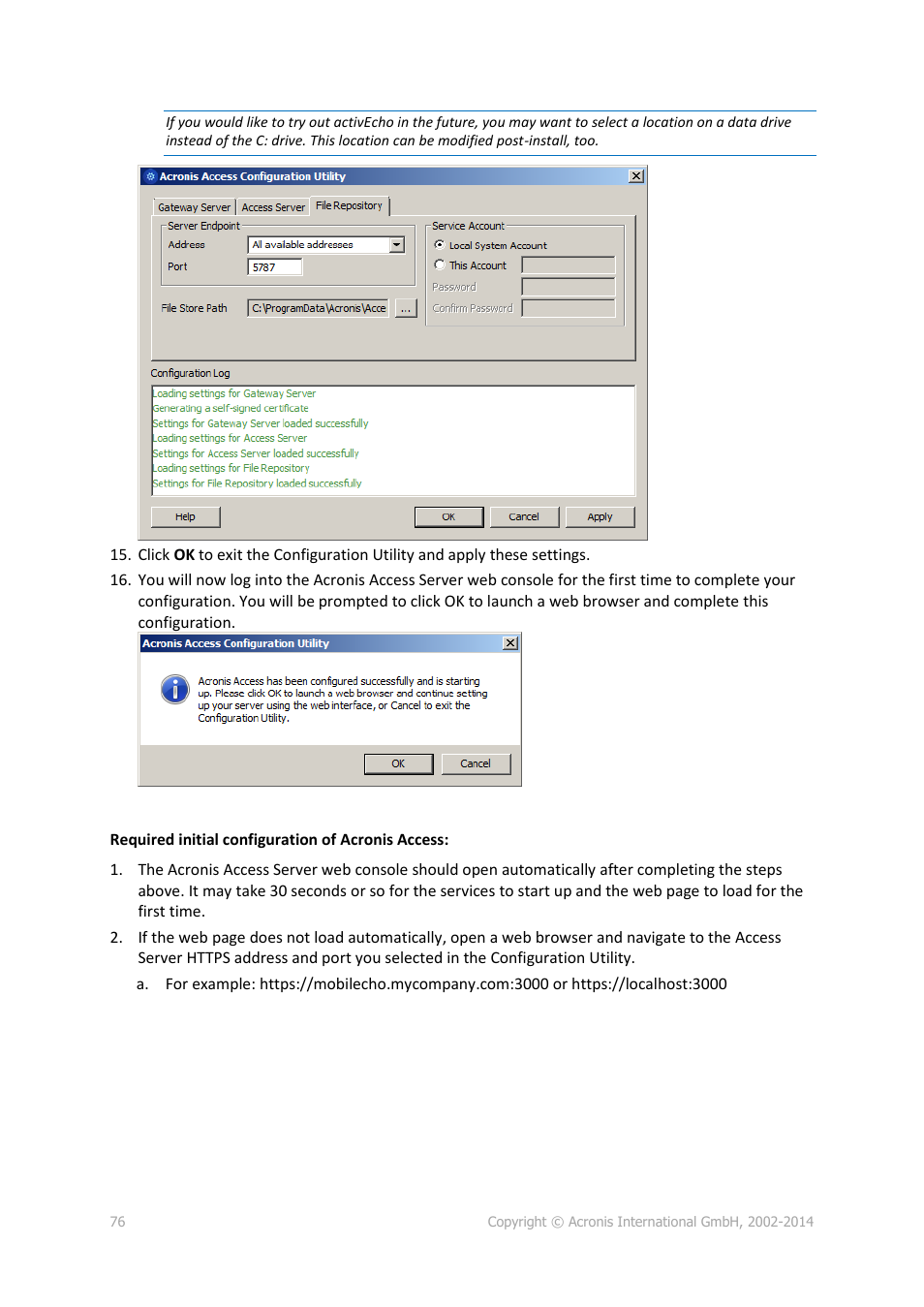 Acronis Access Advanced - Installation Guide User Manual | Page 76 / 180