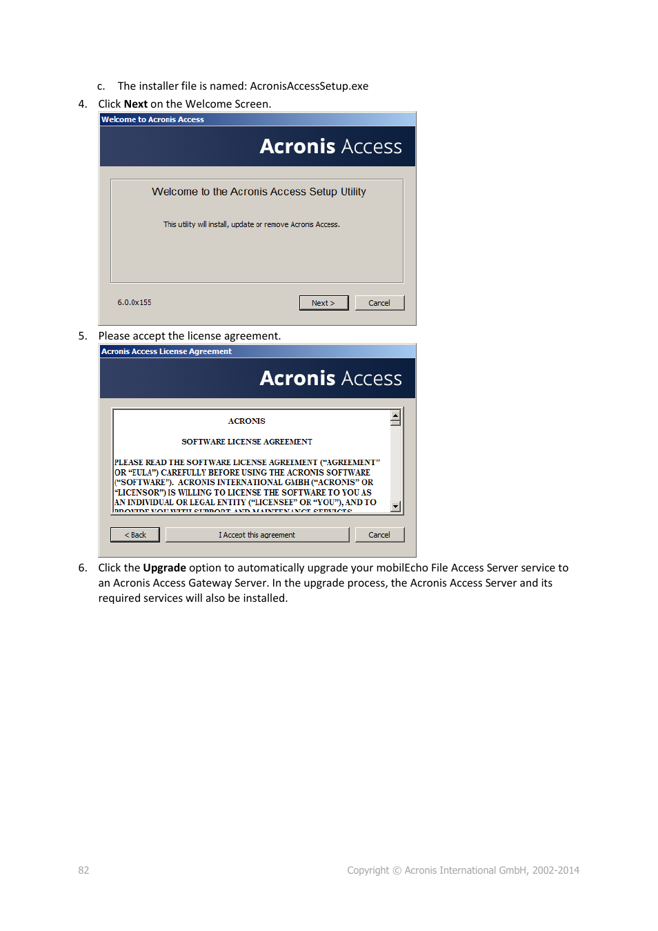 Acronis Access Advanced - Installation Guide User Manual | Page 82 / 180