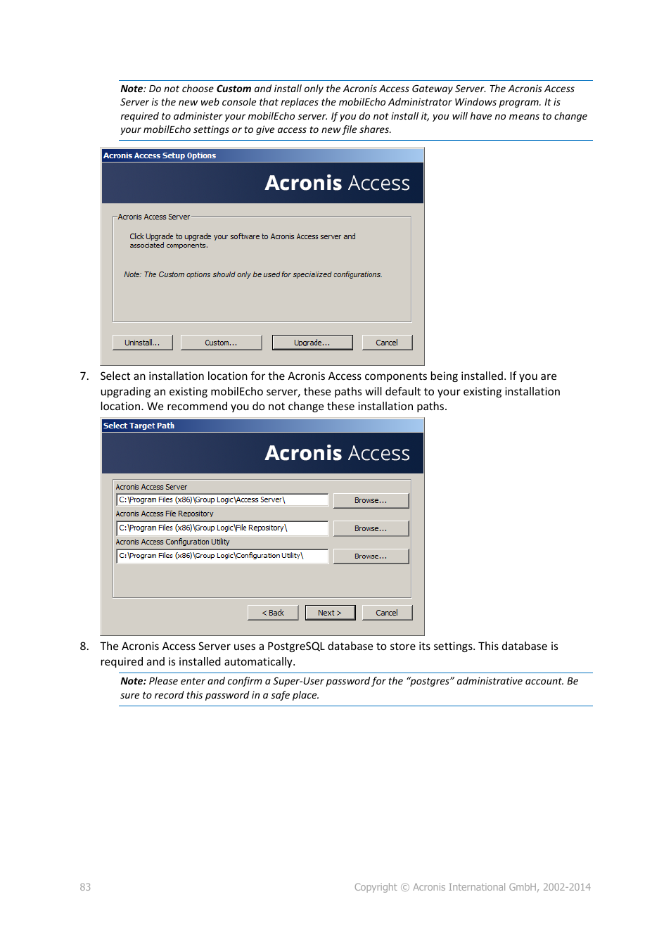 Acronis Access Advanced - Installation Guide User Manual | Page 83 / 180