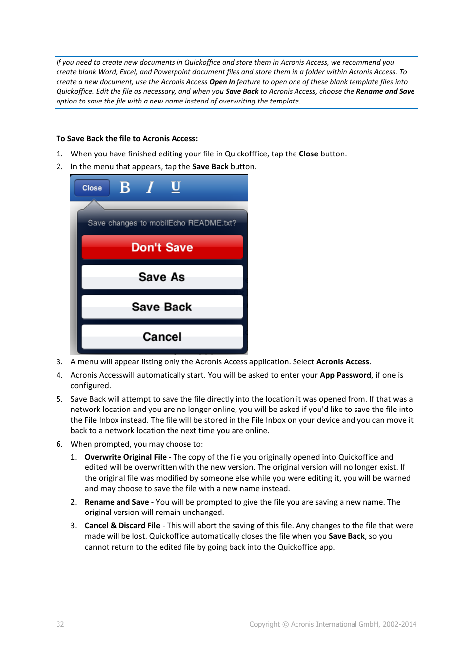 Acronis Access - User Guide User Manual | Page 32 / 91
