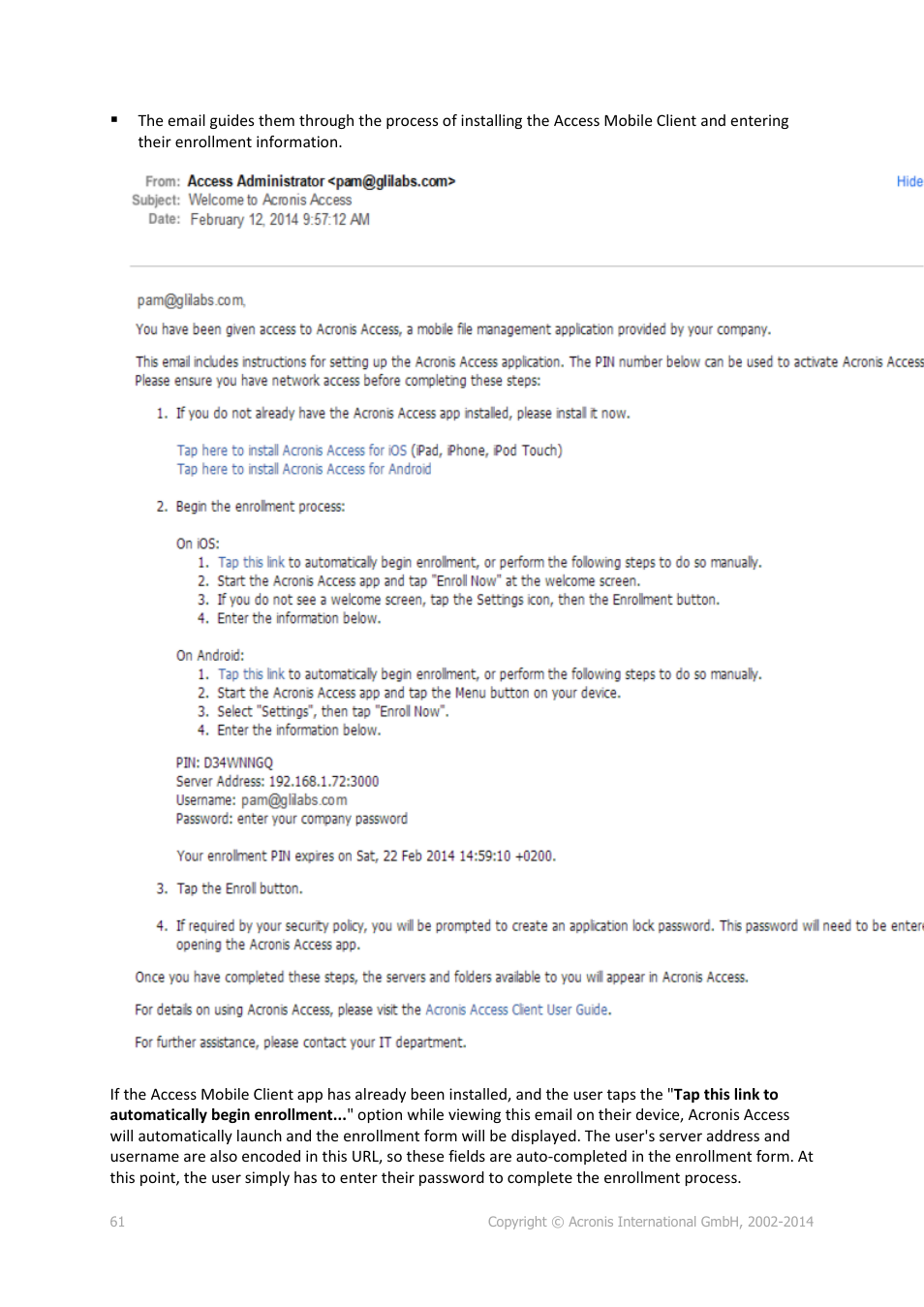 Acronis Access - User Guide User Manual | Page 61 / 91