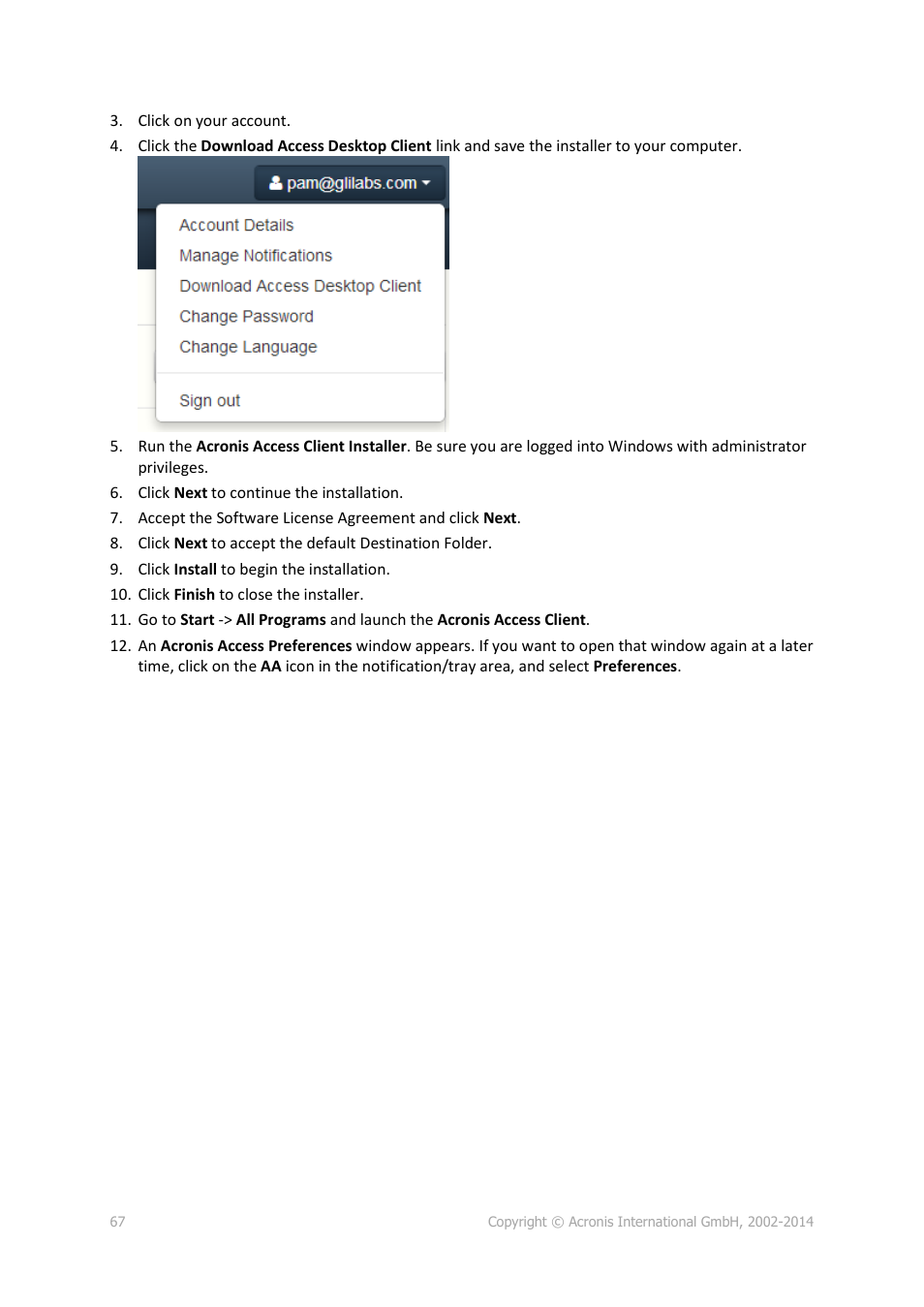 Acronis Access - User Guide User Manual | Page 67 / 91