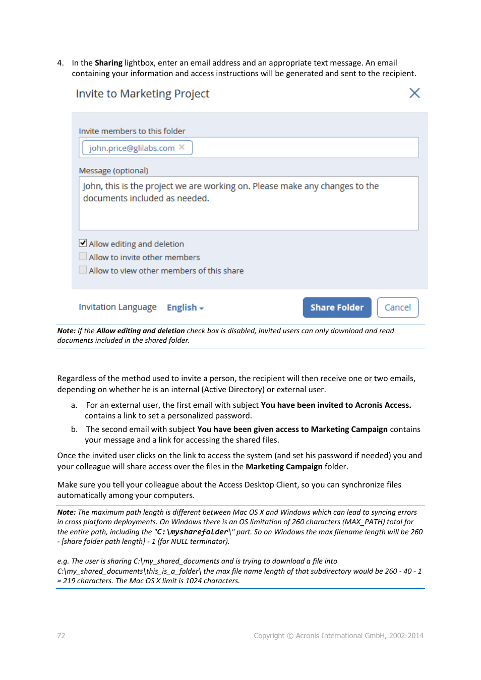 Acronis Access - User Guide User Manual | Page 72 / 91