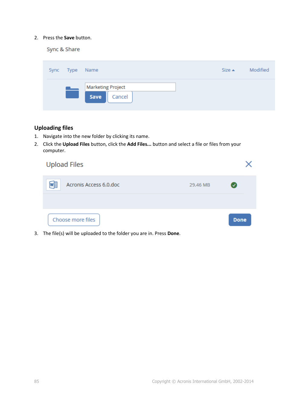Acronis Access - User Guide User Manual | Page 85 / 91