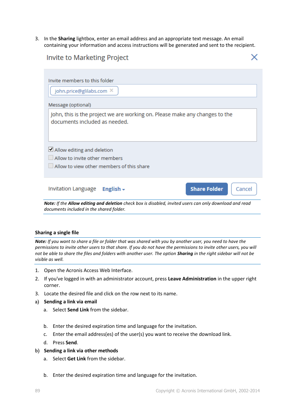 Acronis Access - User Guide User Manual | Page 89 / 91