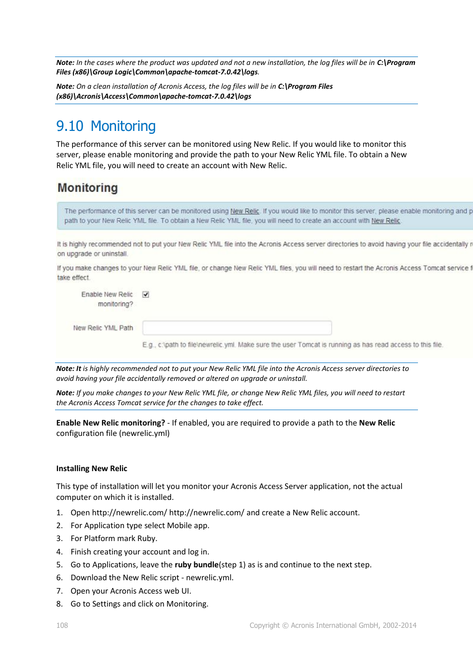 10 monitoring, Monitoring | Acronis Access - Installation Guide User Manual | Page 108 / 177