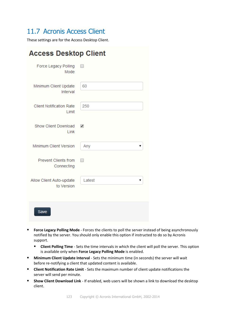 7 acronis access client, Acronis access client | Acronis Access - Installation Guide User Manual | Page 123 / 177