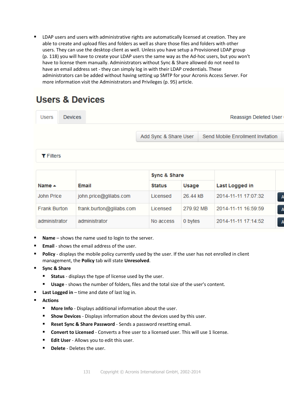 Acronis Access - Installation Guide User Manual | Page 131 / 177