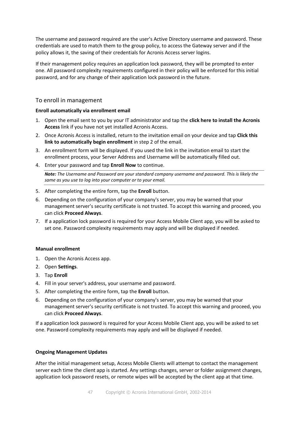 Acronis Access - Installation Guide User Manual | Page 47 / 177