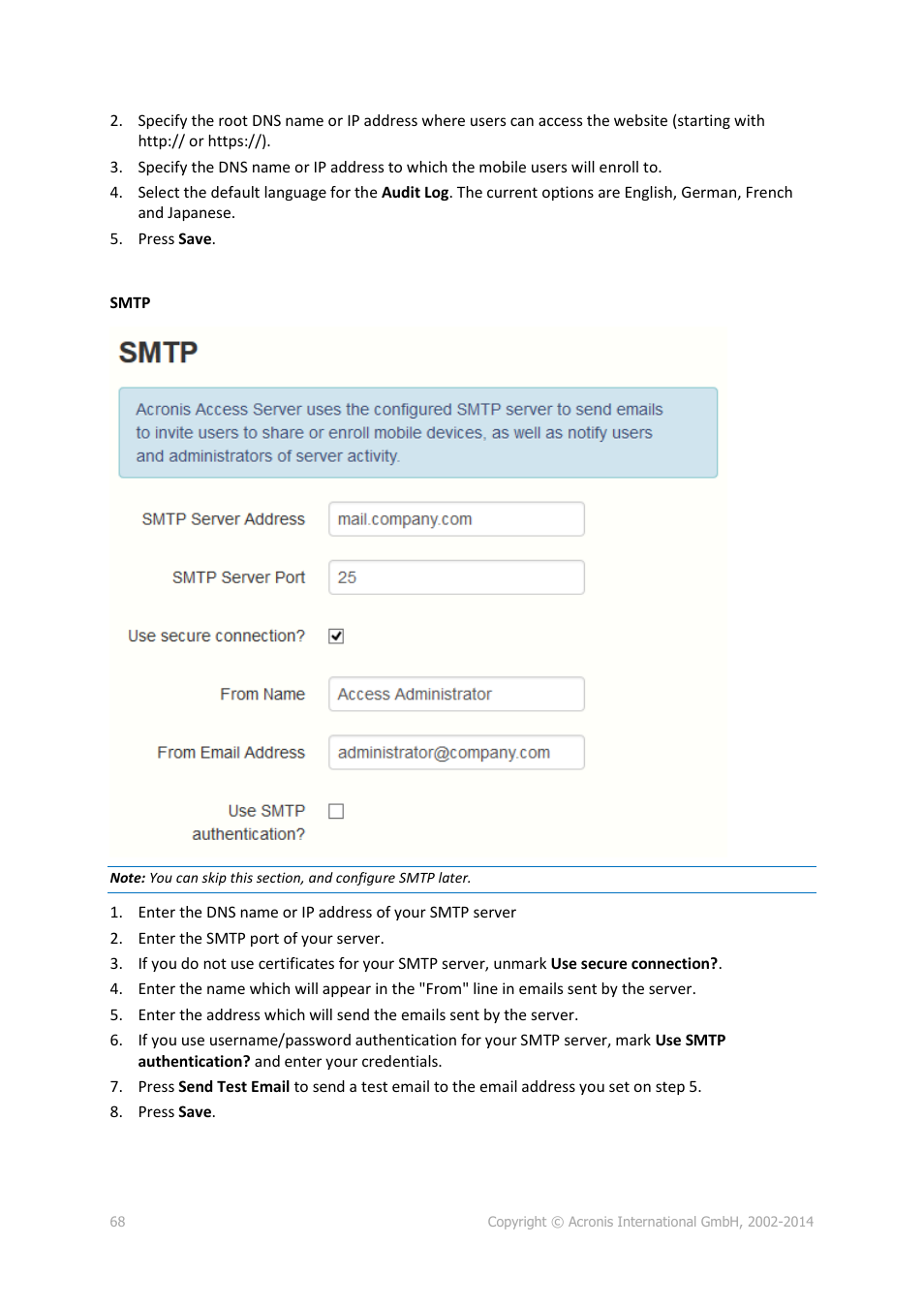 Acronis Access - Installation Guide User Manual | Page 68 / 177