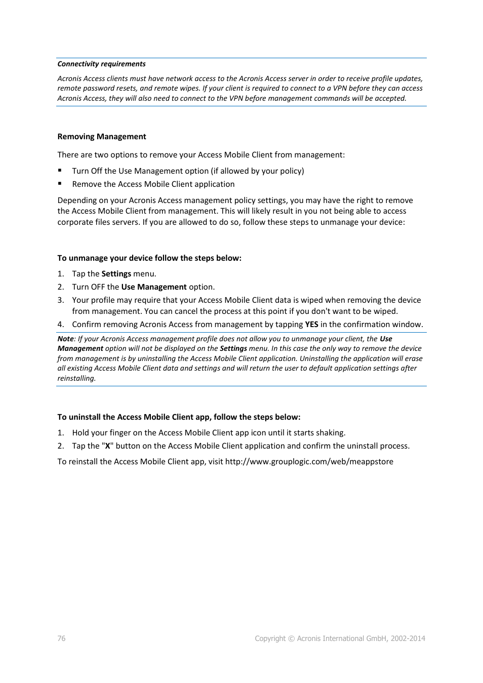 Acronis Access - Installation Guide User Manual | Page 76 / 177