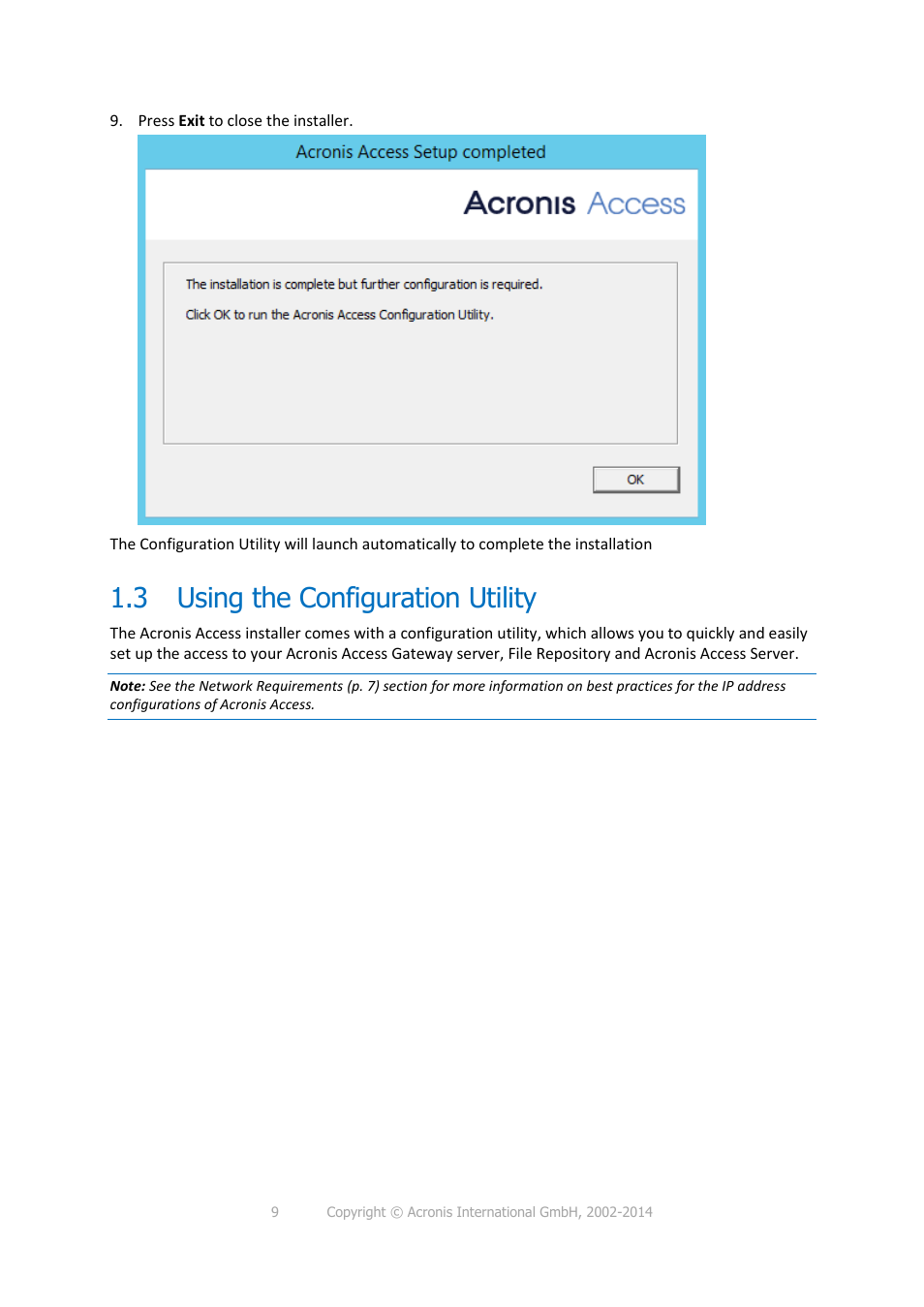 3 using the configuration utility, Using the configuration utility | Acronis Access - Installation Guide User Manual | Page 9 / 177