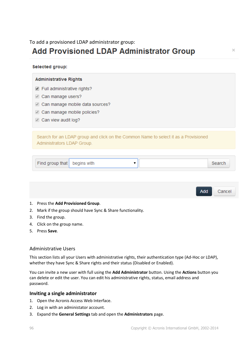 Acronis Access - Installation Guide User Manual | Page 96 / 177