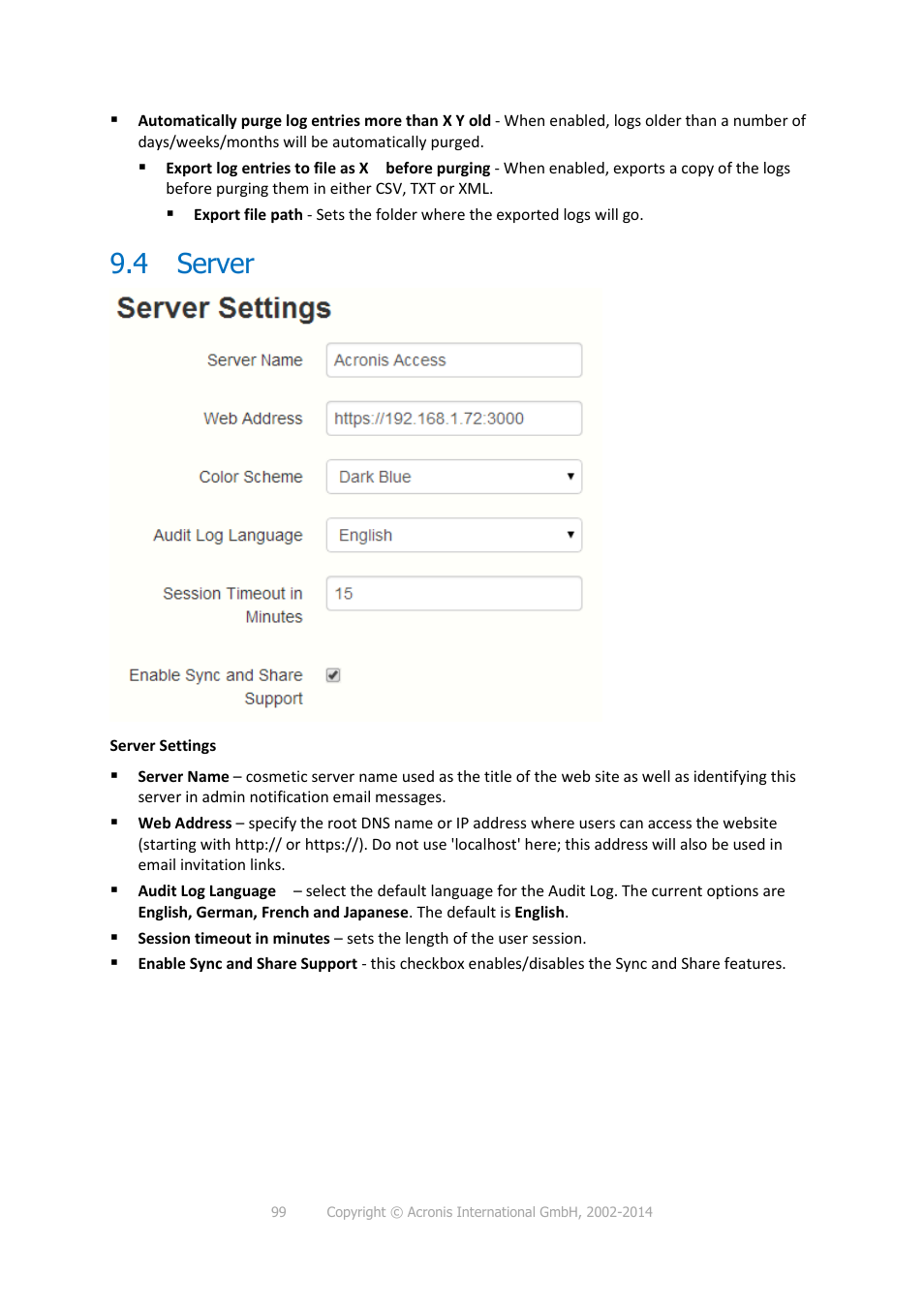 4 server, Server | Acronis Access - Installation Guide User Manual | Page 99 / 177