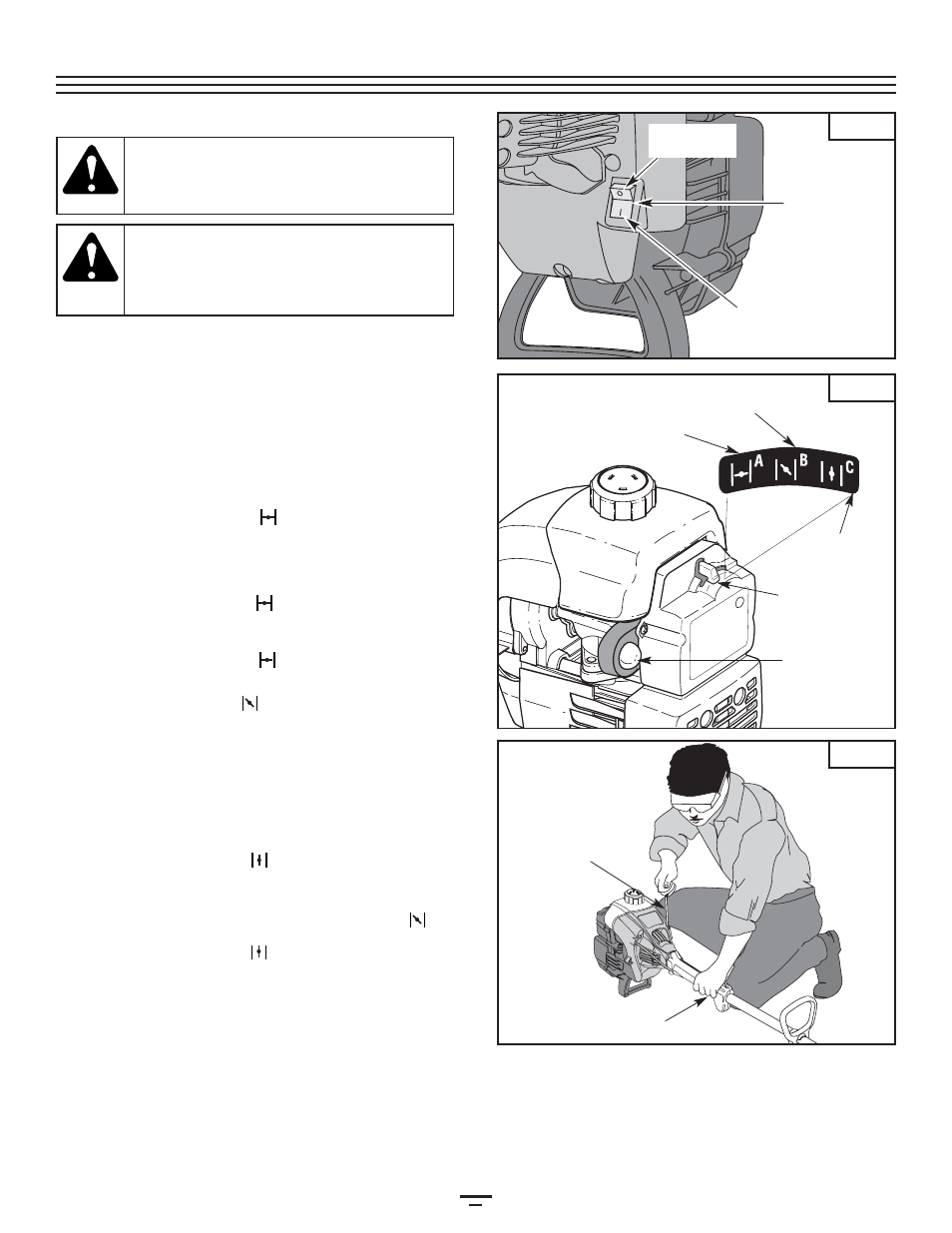 Instrucciones de arranque y apagado | Bolens BL150 User Manual | Page 49 / 64