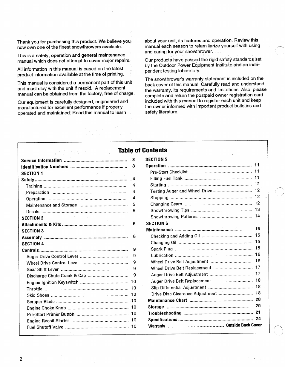 Bolens 1026 User Manual | Page 2 / 26