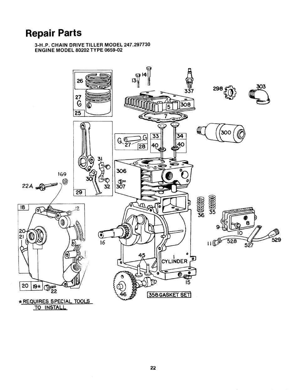 Repair parts | Bolens 247.29773 User Manual | Page 22 / 28