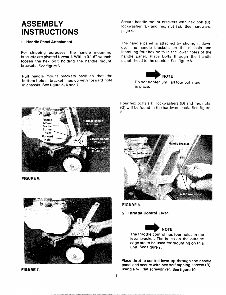 Assembly, Instructions, Assembly instructions | Bolens 247.29773 User Manual | Page 7 / 28