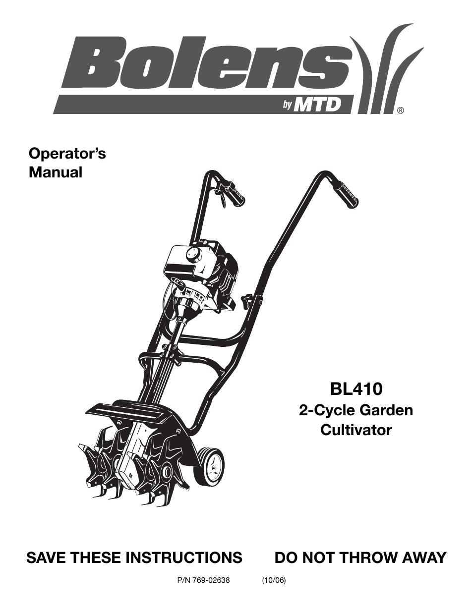 Bolens BL410 User Manual | 64 pages