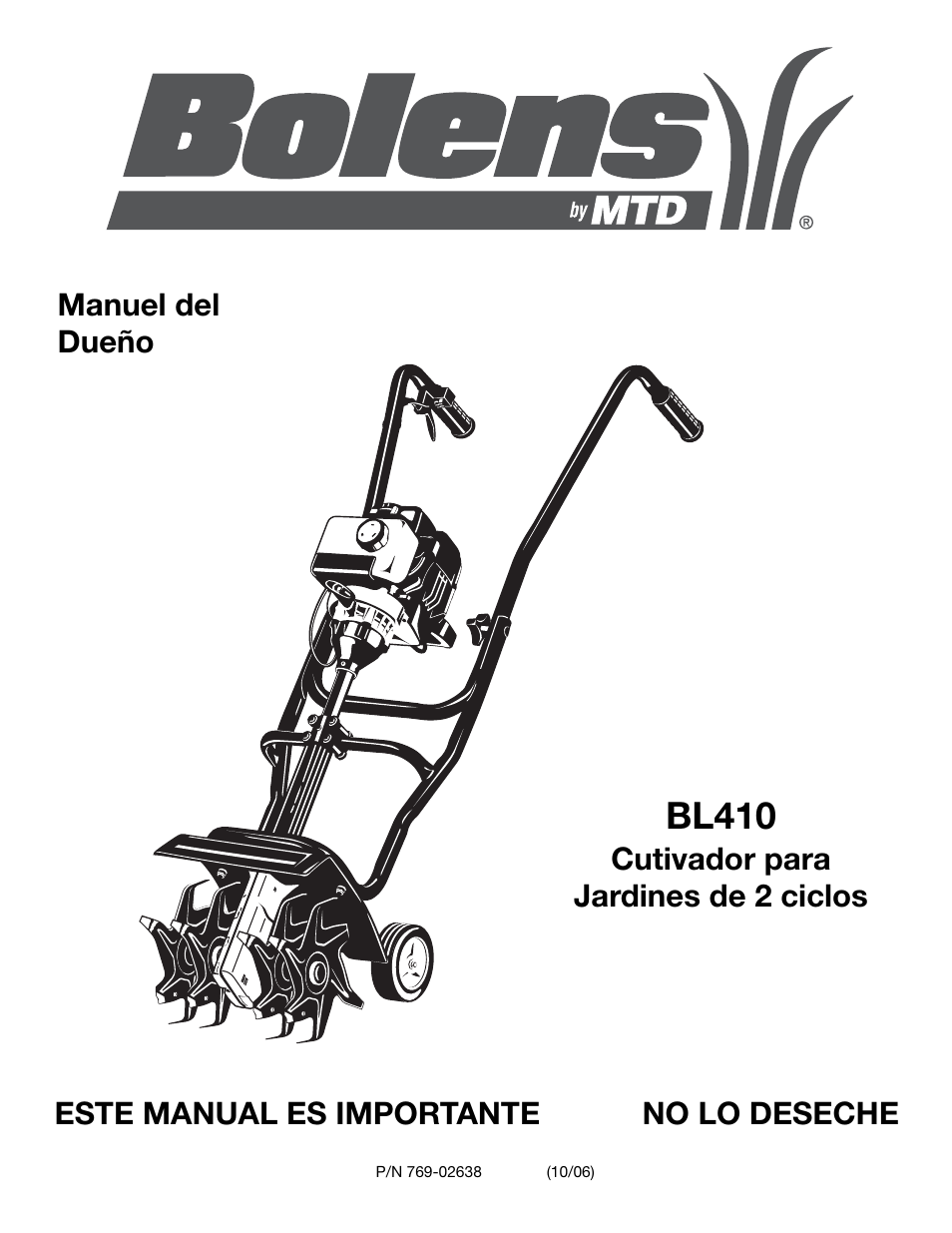 Bl410 | Bolens BL410 User Manual | Page 41 / 64