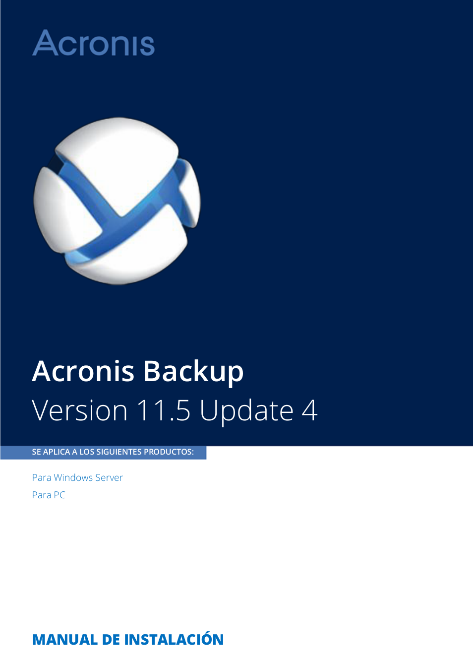 Acronis Backup for PC - Installation Guide User Manual | 19 pages
