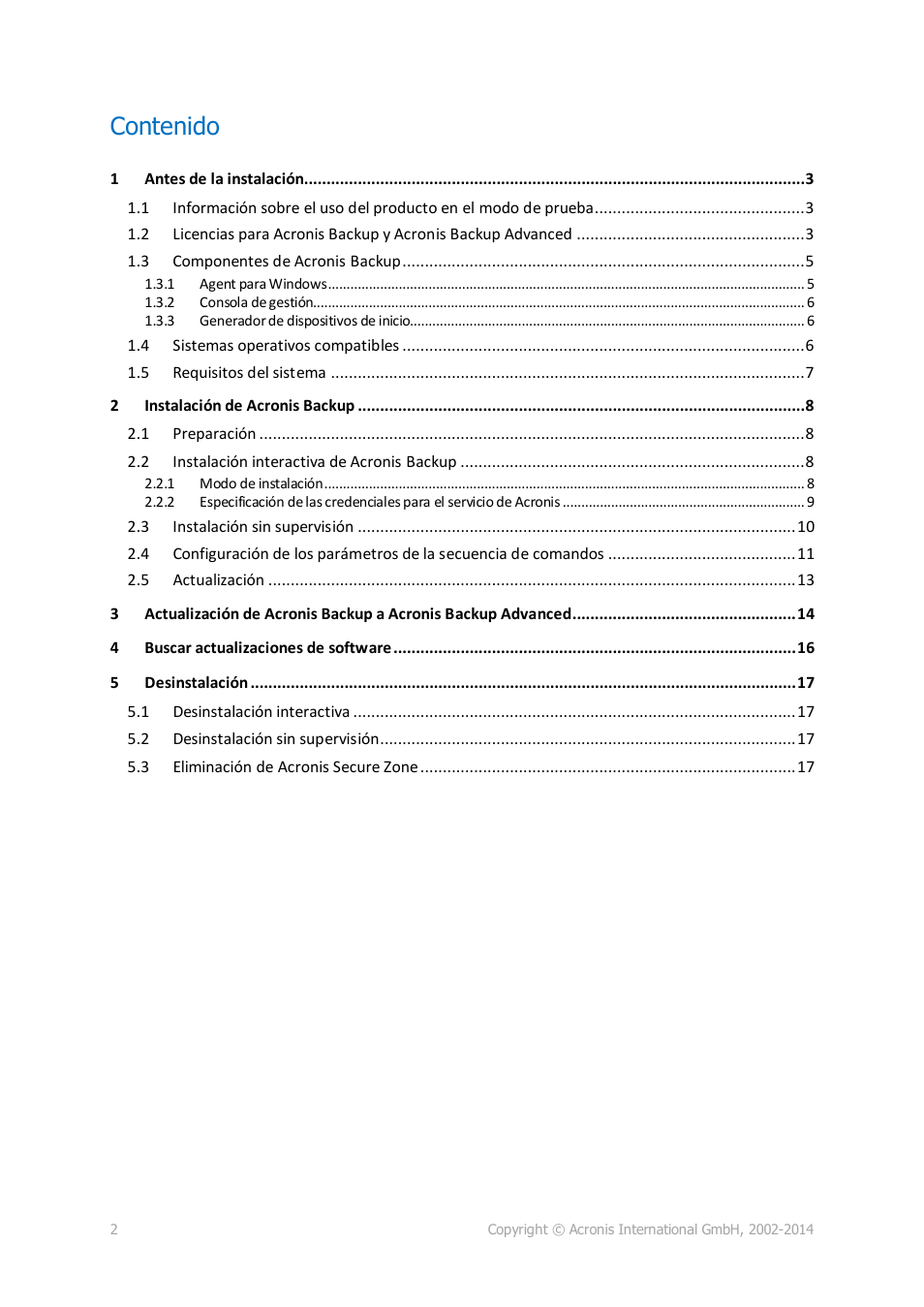 Acronis Backup for PC - Installation Guide User Manual | Page 2 / 19