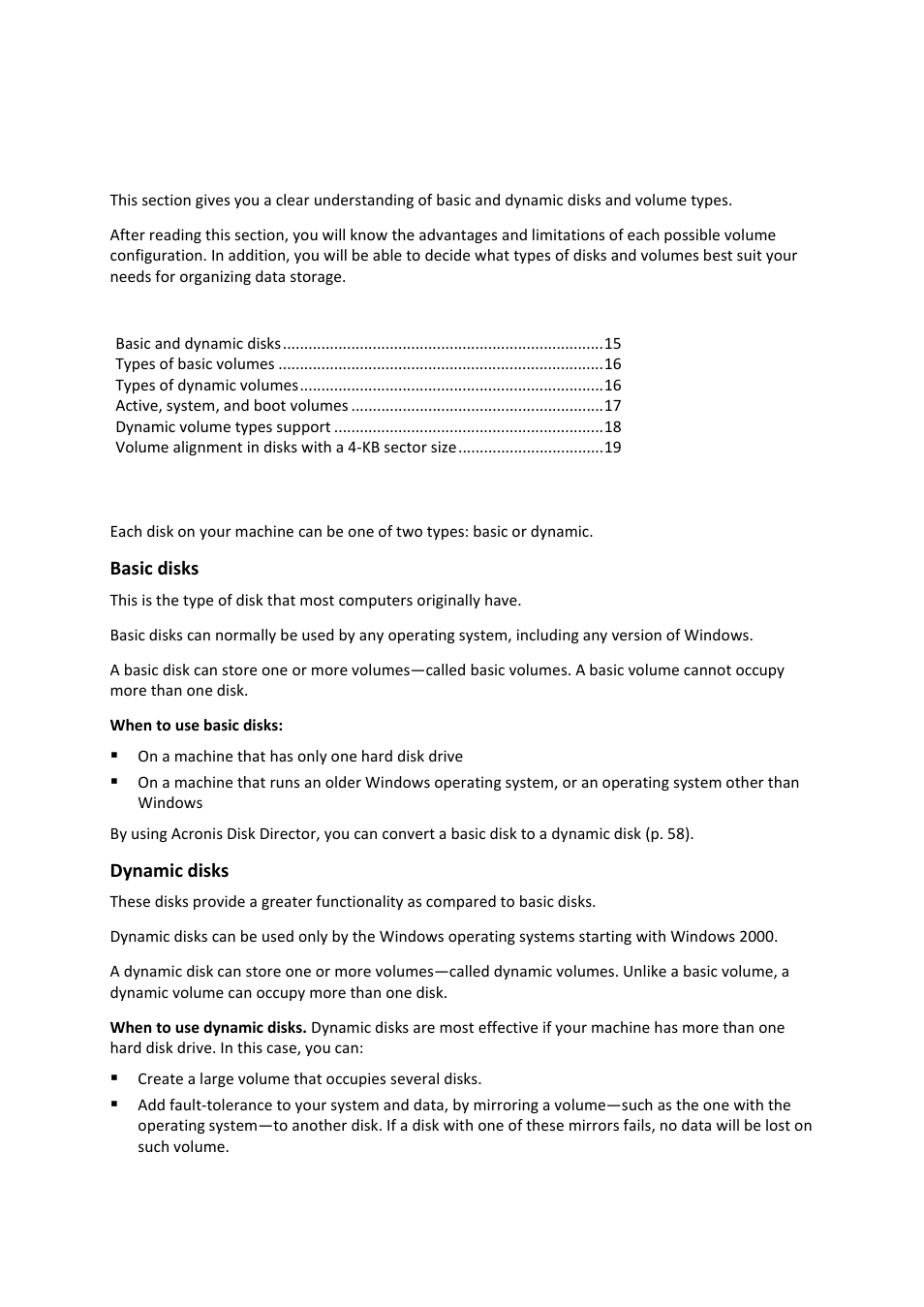 4 basic concepts, 1 basic and dynamic disks, Basic concepts | Basic and dynamic disks | Acronis Disk Director 11 Advanced Server - User Guide User Manual | Page 15 / 94