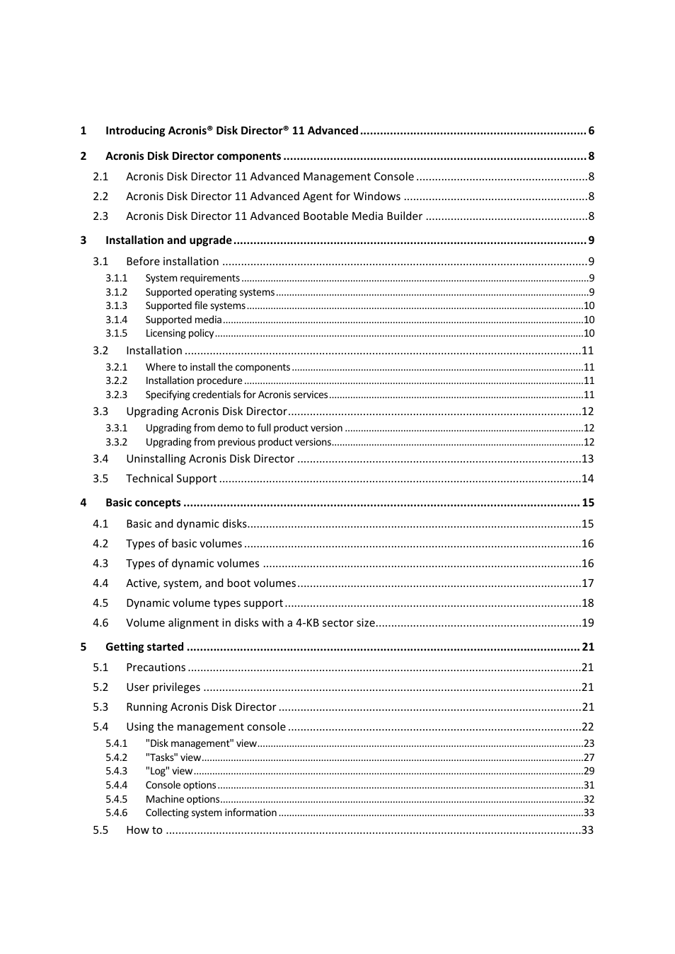 Acronis Disk Director 11 Advanced Server - User Guide User Manual | Page 3 / 94