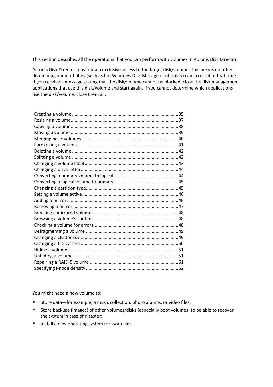 6 volume operations, 1 creating a volume, Volume operations | Creating a volume, 35) w | Acronis Disk Director 11 Advanced Server - User Guide User Manual | Page 35 / 94