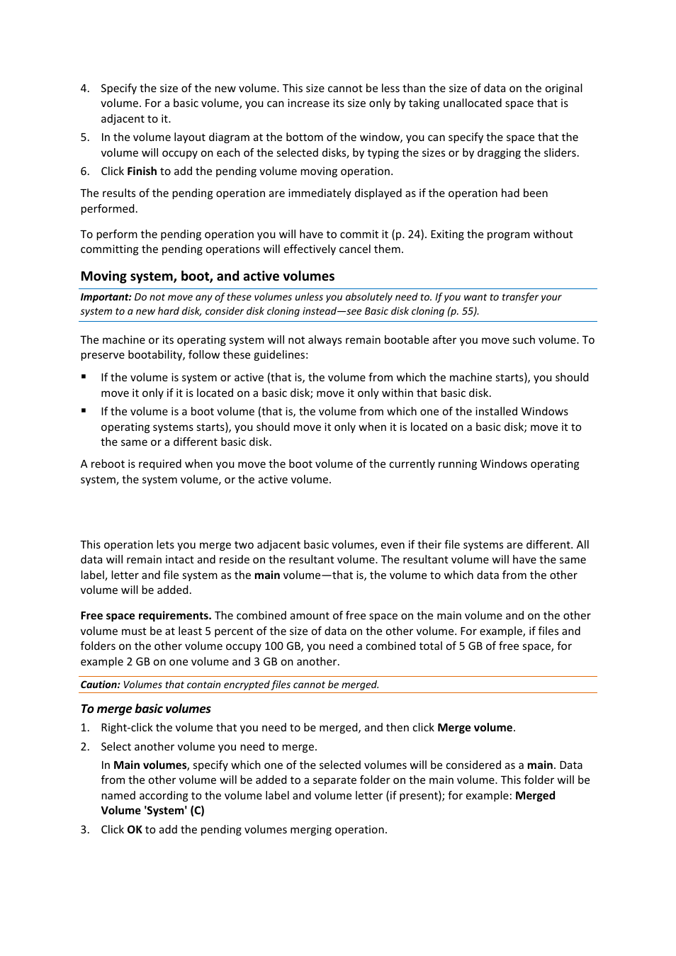 5 merging basic volumes, Merging basic volumes | Acronis Disk Director 11 Advanced Server - User Guide User Manual | Page 40 / 94