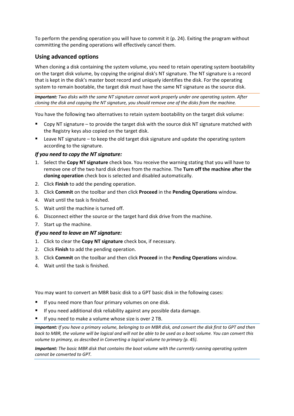 3 disk conversion: mbr to gpt, Disk conversion: mbr to gpt | Acronis Disk Director 11 Advanced Server - User Guide User Manual | Page 56 / 94