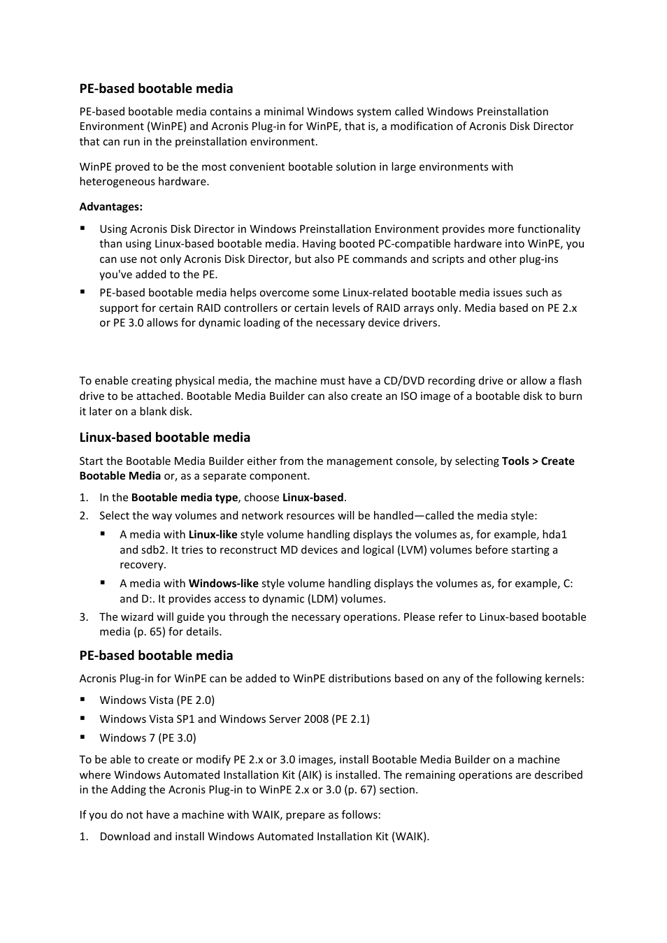 How to create bootable media, 1 how to create bootable media | Acronis Disk Director 11 Advanced Server - User Guide User Manual | Page 64 / 94