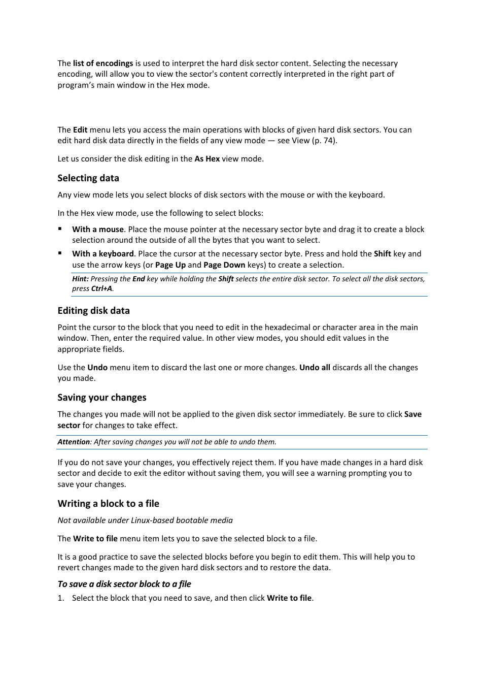 Editing disks, 3 editing disks | Acronis Disk Director 11 Advanced Server - User Guide User Manual | Page 73 / 94