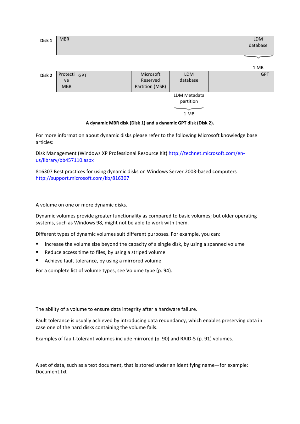 Dynamic volume, Fault tolerance, File | Acronis Disk Director 11 Advanced Server - User Guide User Manual | Page 86 / 94