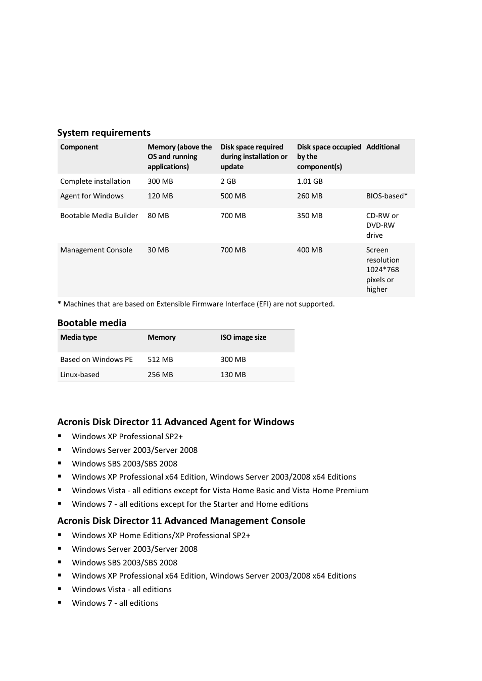 3 installation and operation, 1 system requirements, 2 supported operating systems | Acronis Disk Director 11 Advanced Server - Quick Start Guide User Manual | Page 6 / 11