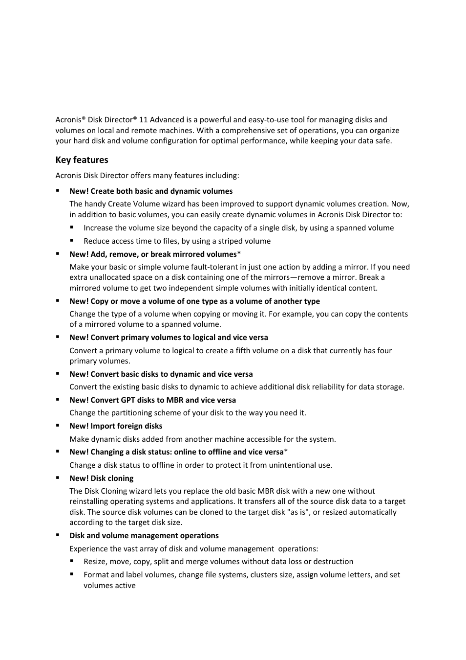 1 introducing acronis® disk director® 11 advanced, 1 introducing acronis, Disk director | 11 advanced | Acronis Disk Director 11 Advanced Workstation - Quick Start Guide User Manual | Page 3 / 11