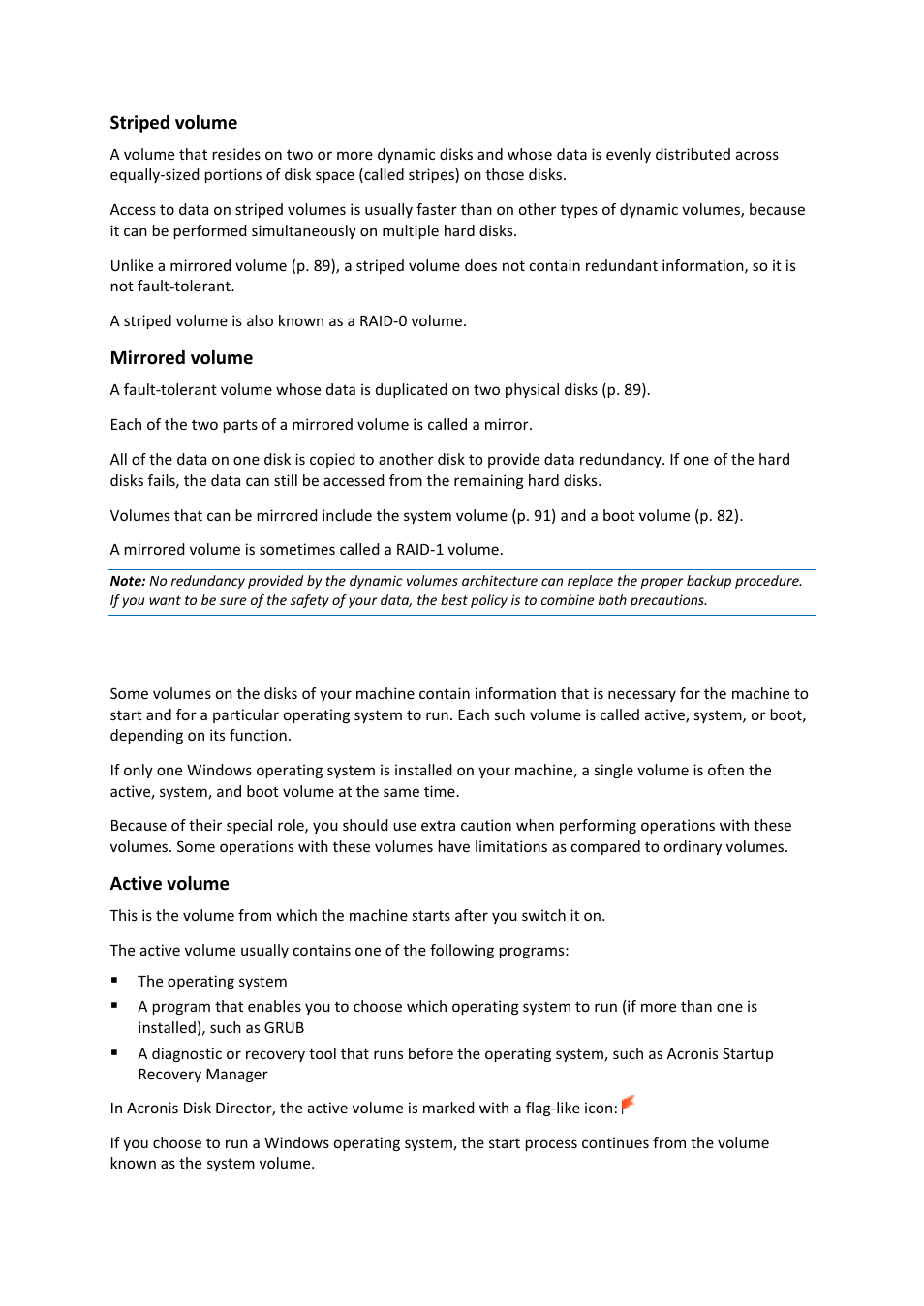 4 active, system, and boot volumes, Active, system, and boot volumes | Acronis Disk Director 11 Advanced Workstation - User Guide User Manual | Page 17 / 93