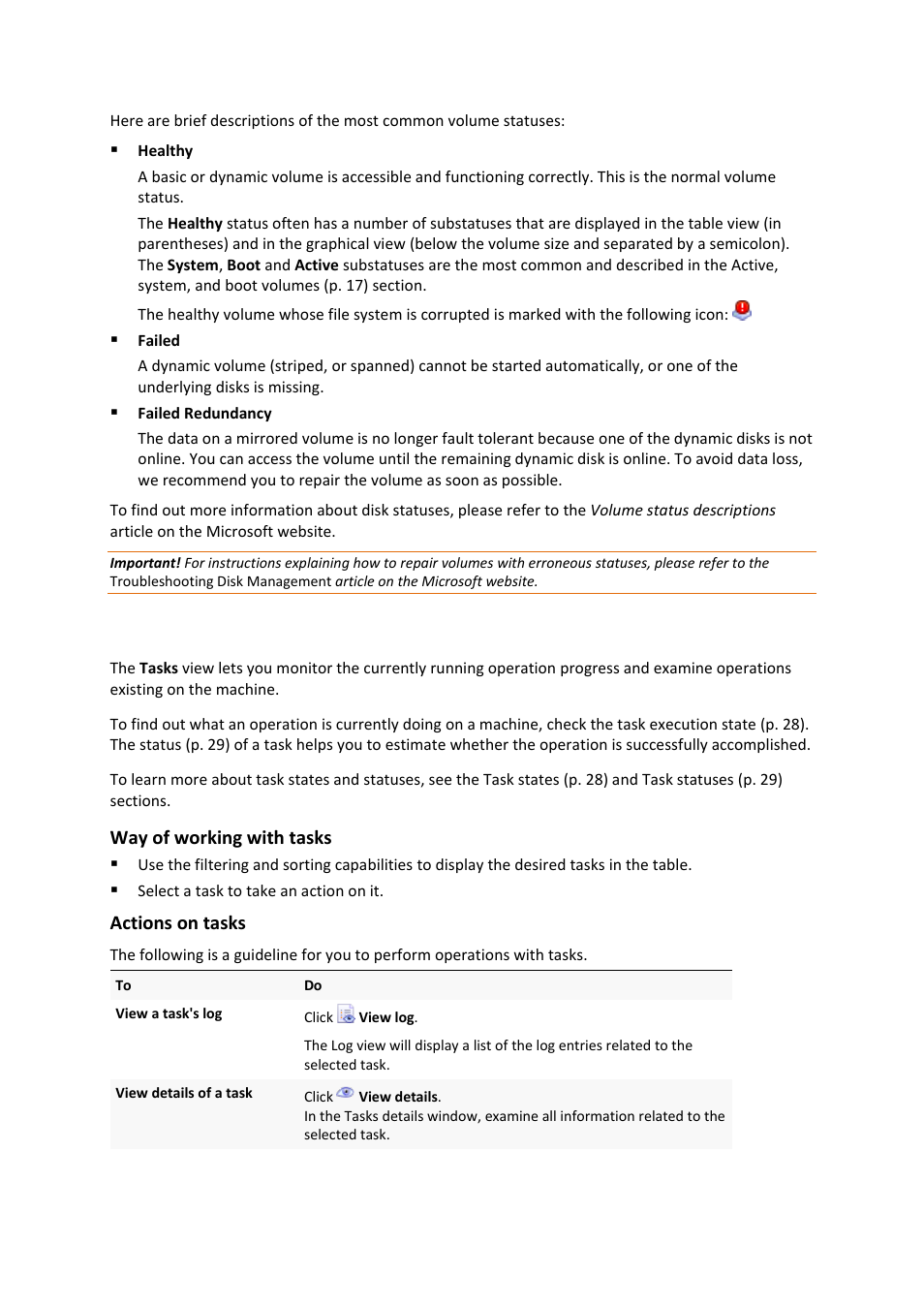 Tasks" view, 2 "tasks" view | Acronis Disk Director 11 Advanced Workstation - User Guide User Manual | Page 27 / 93