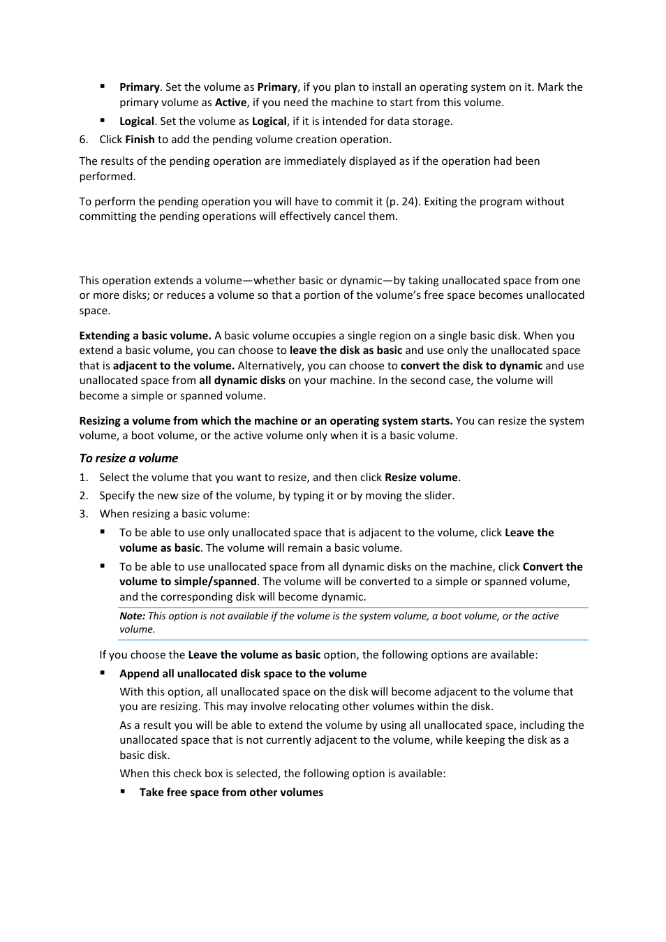 2 resizing a volume, Resizing a volume | Acronis Disk Director 11 Advanced Workstation - User Guide User Manual | Page 37 / 93