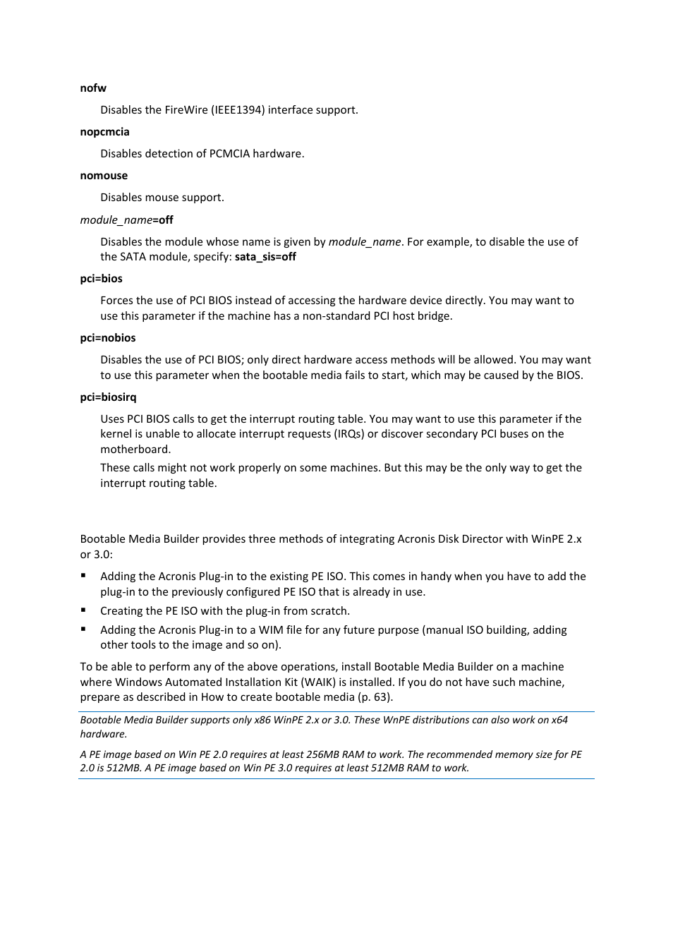 2 adding the acronis plug-in to winpe 2.x or 3.0 | Acronis Disk Director 11 Advanced Workstation - User Guide User Manual | Page 66 / 93