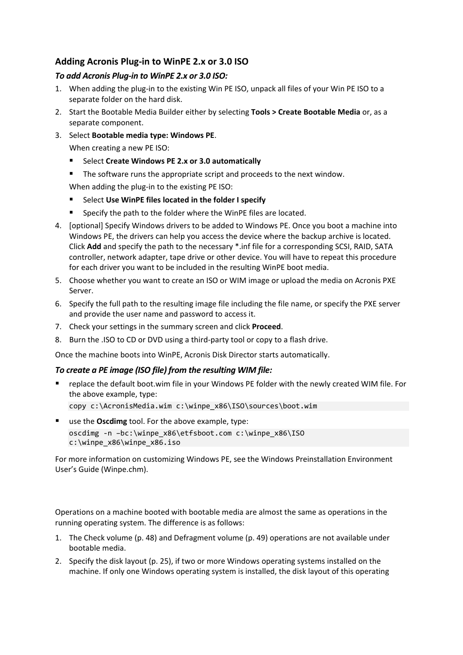 Working under bootable media, 2 working under bootable media | Acronis Disk Director 11 Advanced Workstation - User Guide User Manual | Page 67 / 93