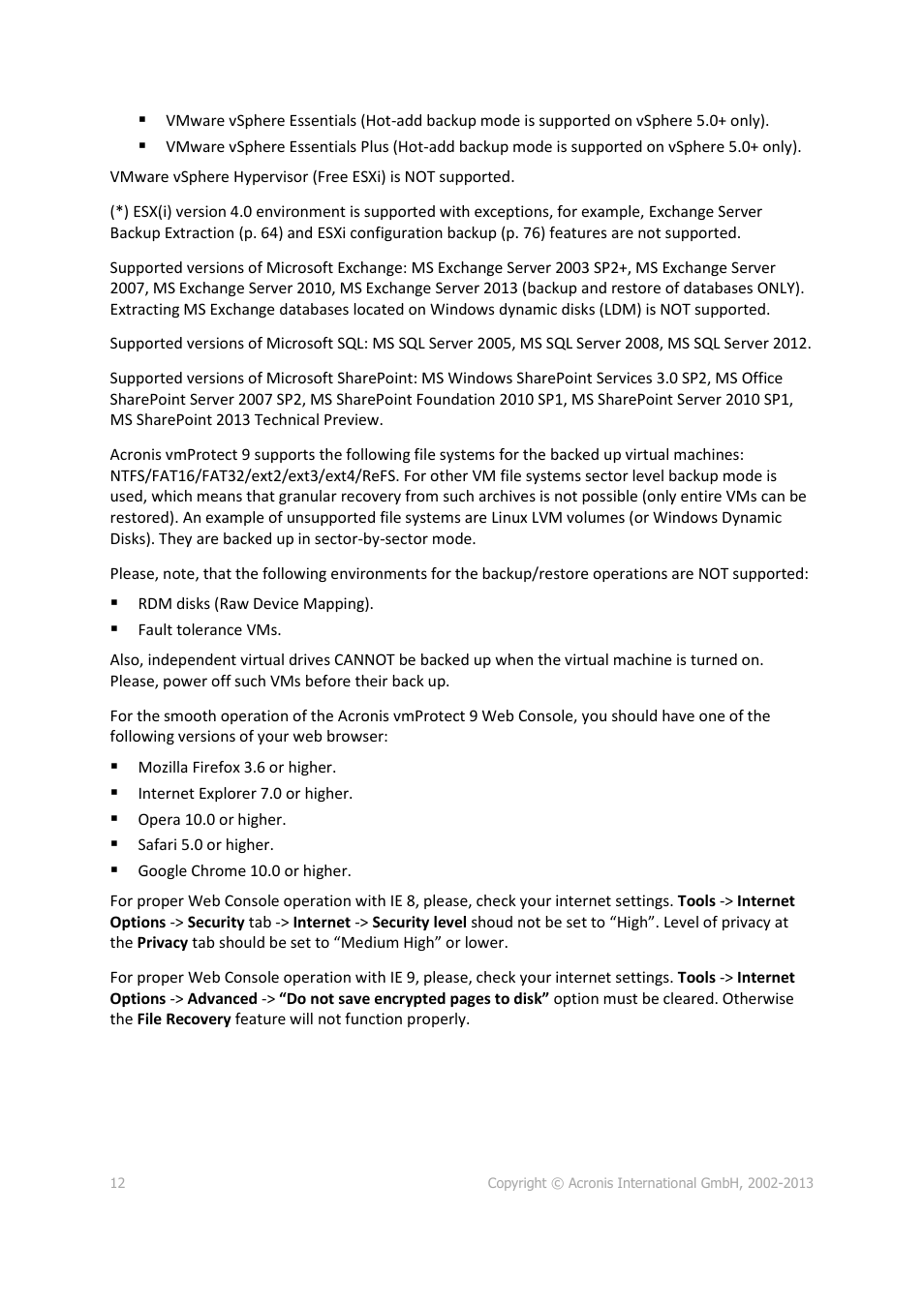 Acronis Backup for VMware 9 - User Guide User Manual | Page 12 / 123