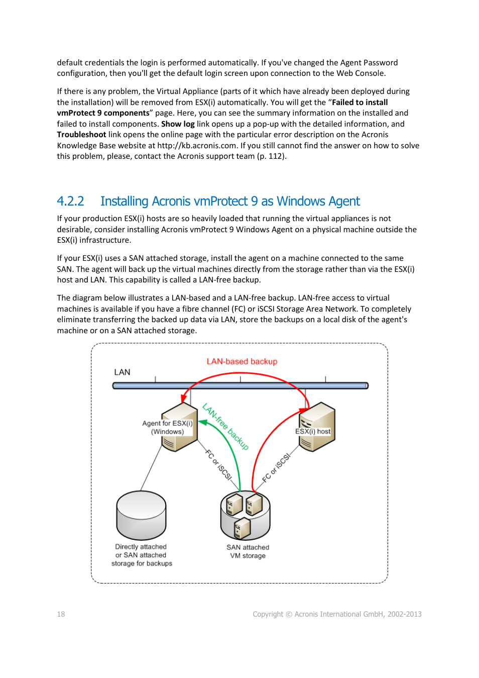 Installing acronis vmprotect 9 as windows agent, 2 installing acronis vmprotect 9 as windows agent | Acronis Backup for VMware 9 - User Guide User Manual | Page 18 / 123