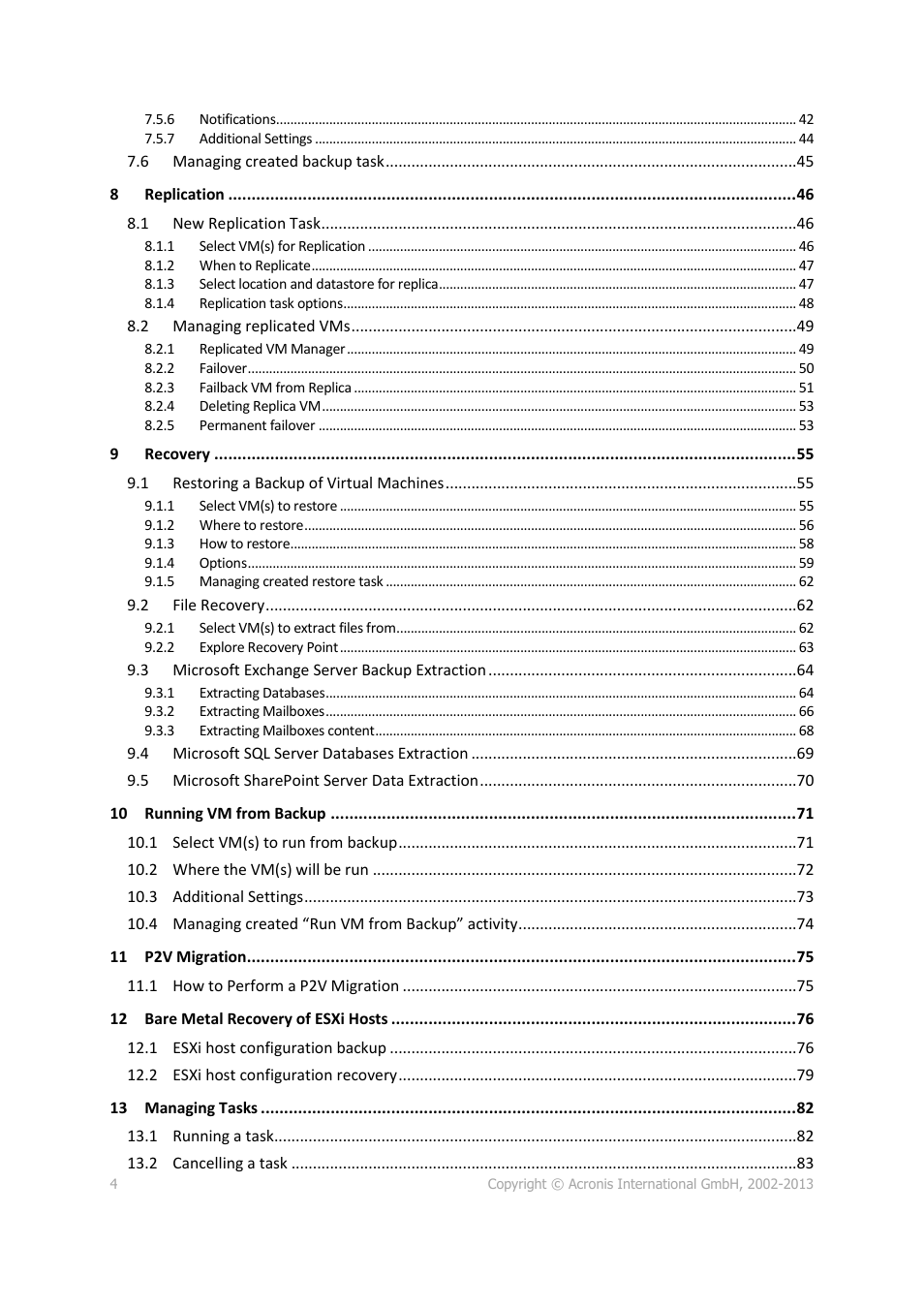 Acronis Backup for VMware 9 - User Guide User Manual | Page 4 / 123