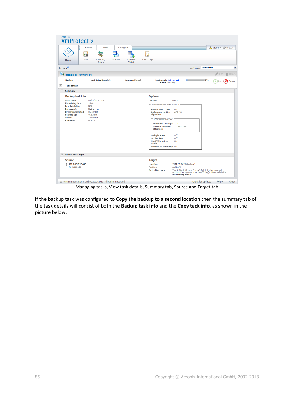 Acronis Backup for VMware 9 - User Guide User Manual | Page 85 / 123